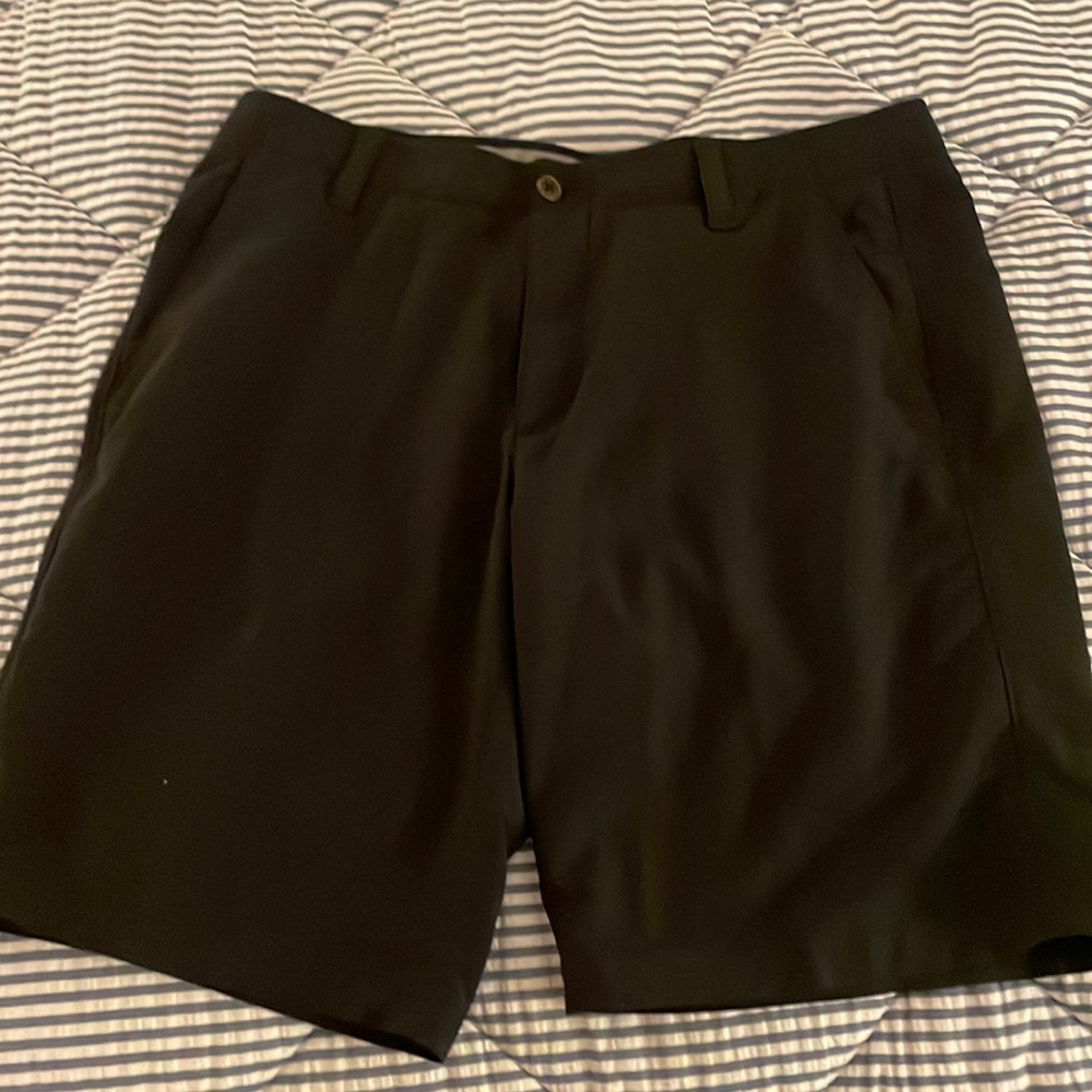Black under armour men’s shorts; size 38